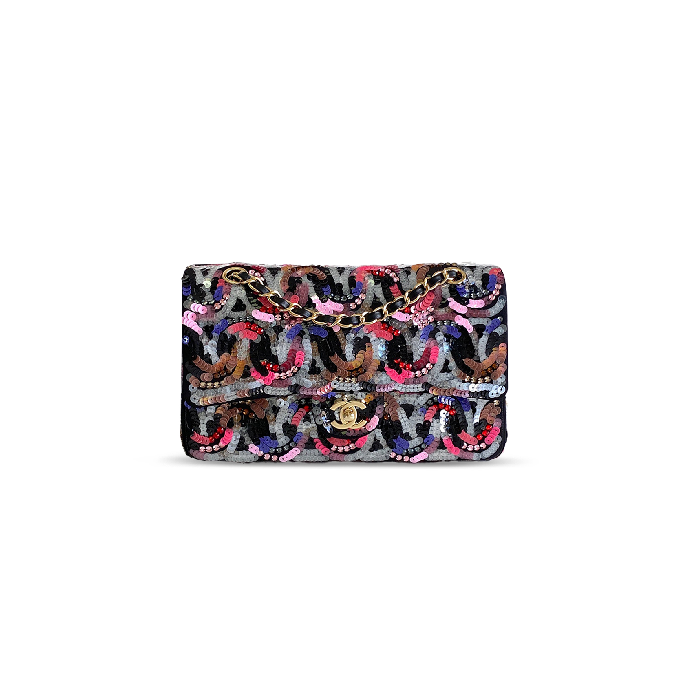 CHANEL RECTANGULAR SEQUIN FLAP BAG 196351 (25.5*15.5*6.5cm)